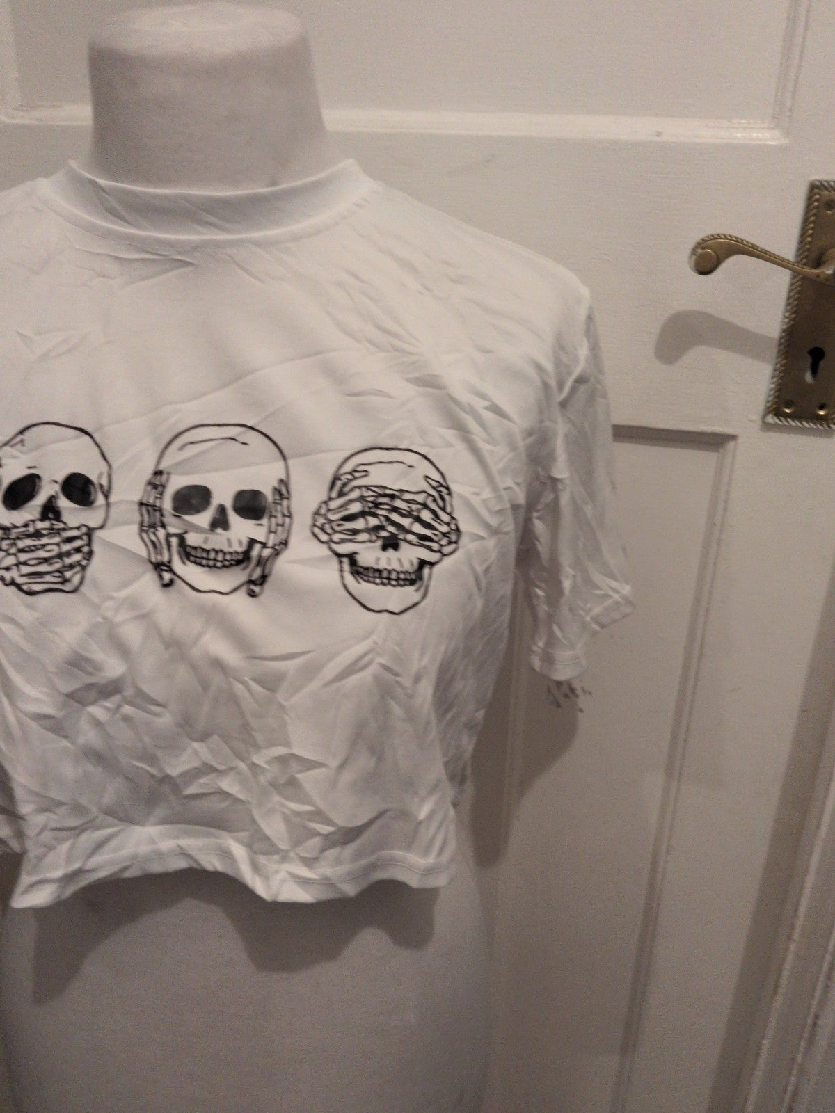 Shein Medium White Skull Ladies T-shirt