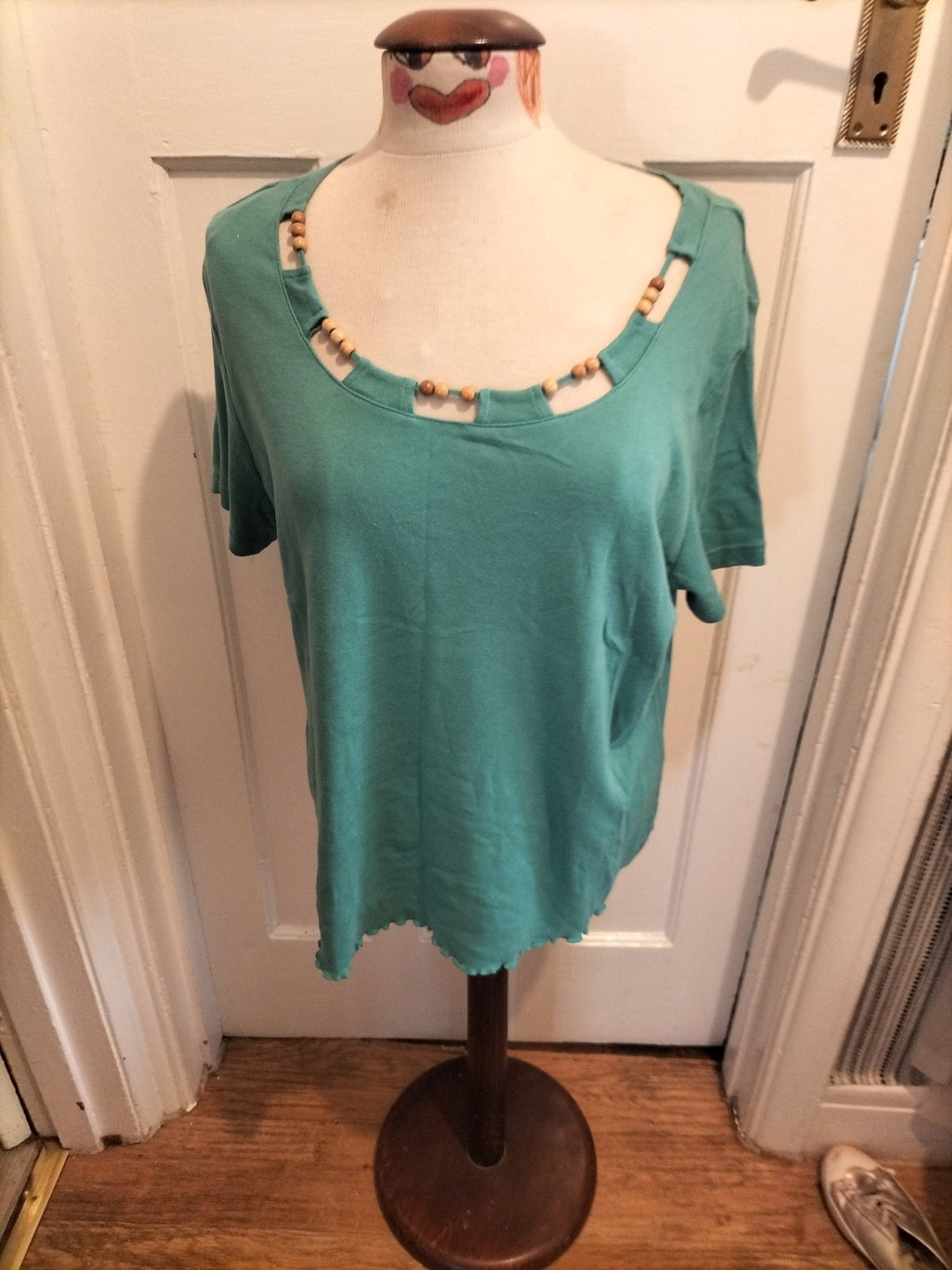 Ladies David Emanuel Size 22 Teal Short Sleeved Tshirt