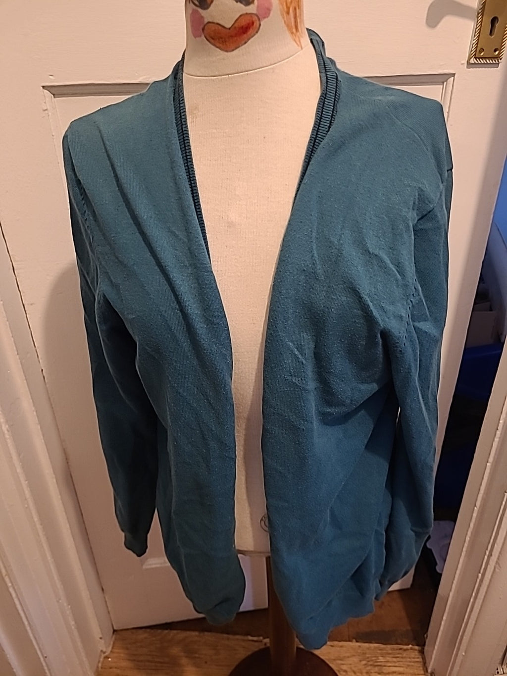 Ladies George Size Large Bottle Green Long Sleeve Cardigan