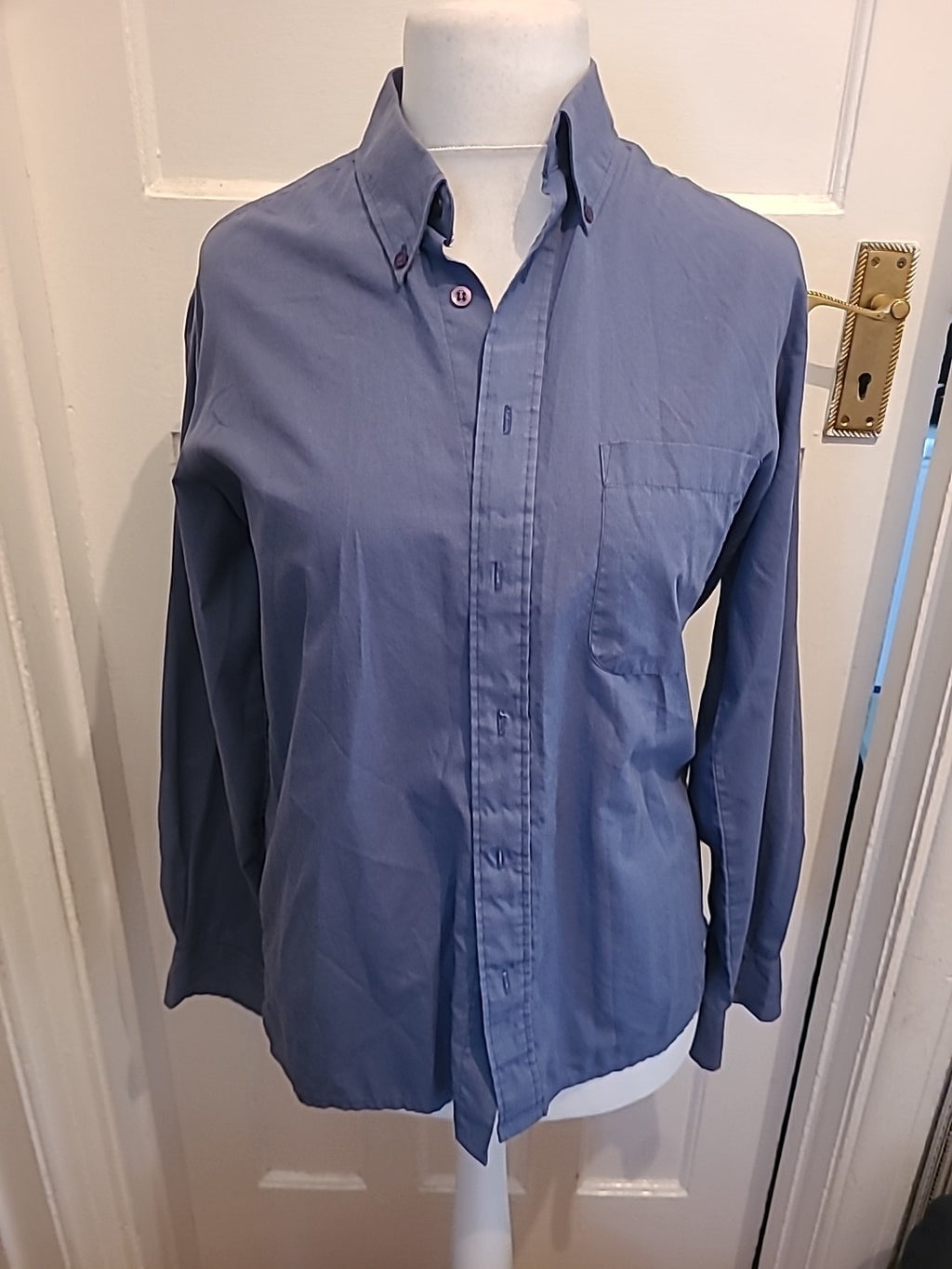 Mens Elliette Jones Size 15.5 Navy Long Sleeved Shirt