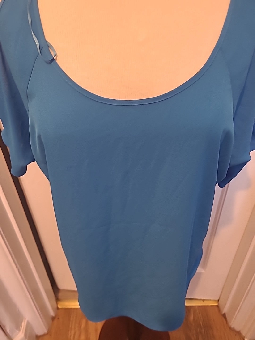 Ladies Papaya Size 16 Blue Short Sleeved Tshirt Blouse