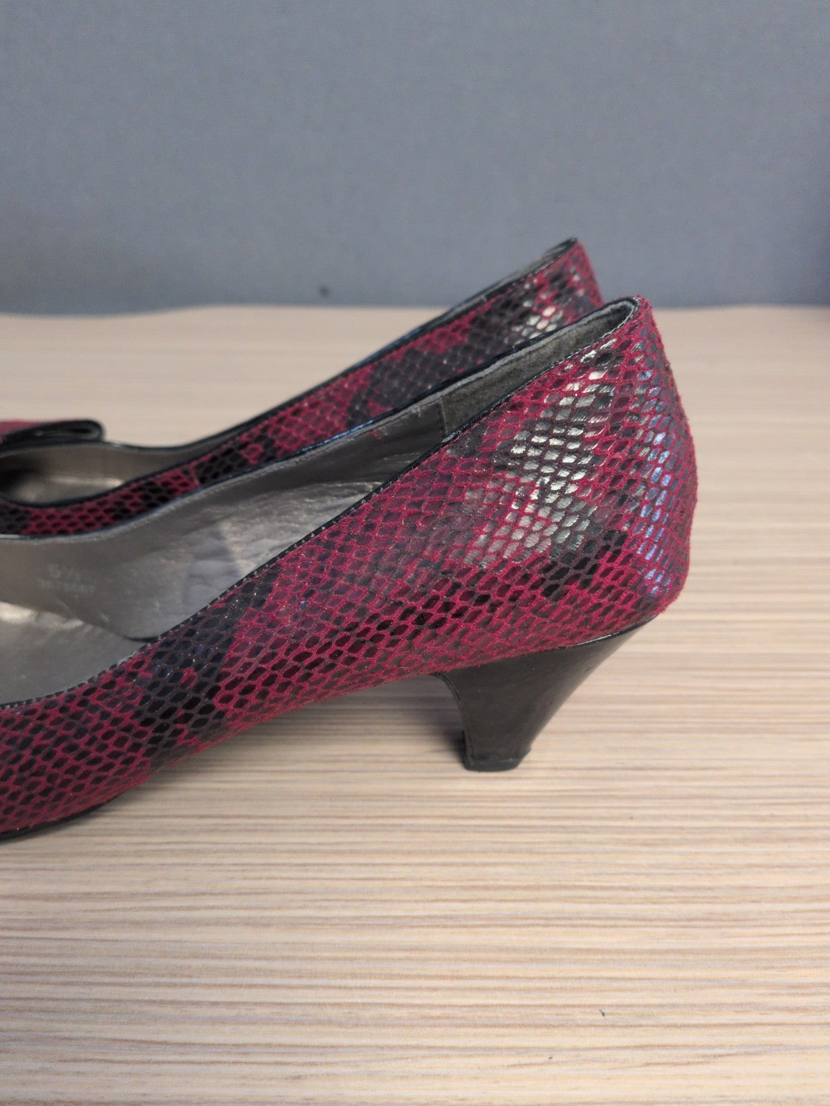 Portfolio 5.5 Wine Snakeskin Small Heels
