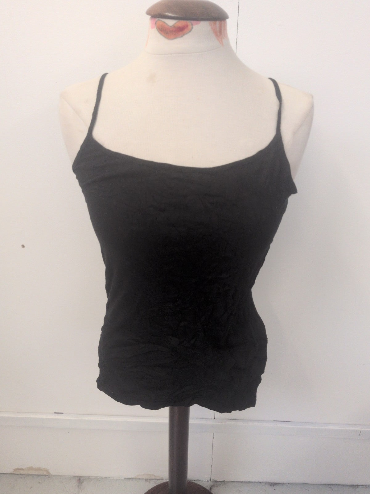 Ladies Primark Size Medium Black Stretch Cami Sleeveless