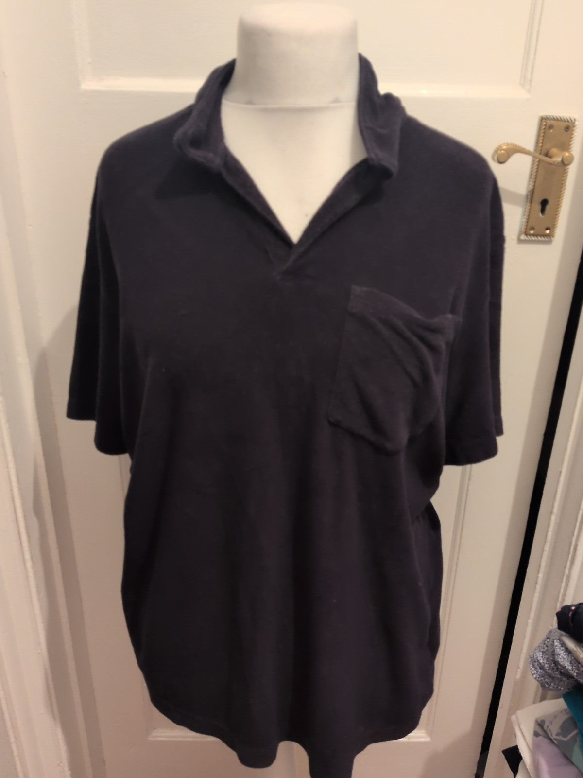 H&M XL Black Regular Fit Short Sleeve Shirt