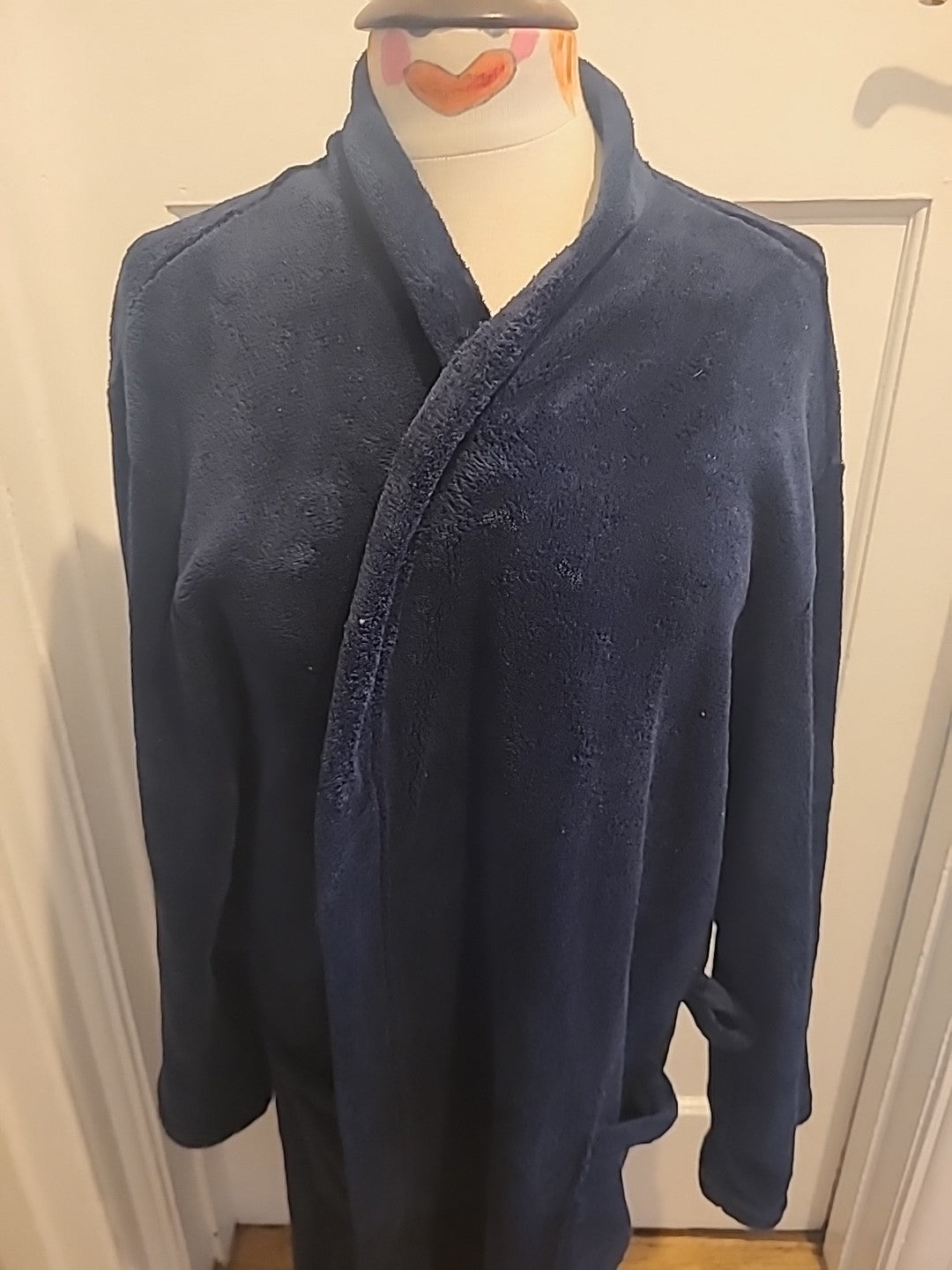 Mens Atlantic Bay Size M Navy Warm Dressing Gown ( No Cord)