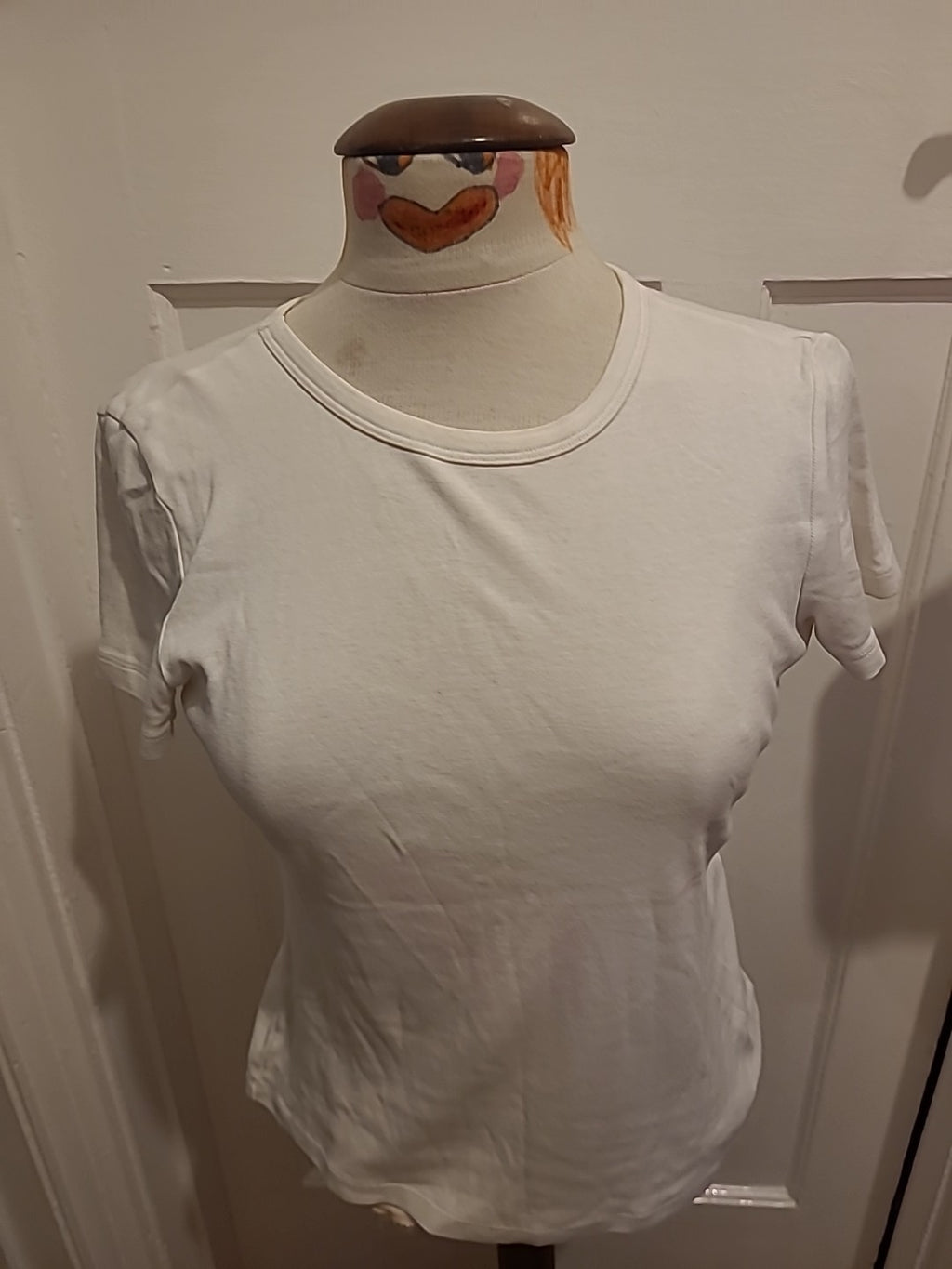 Ladies Marks And Spencer Size 10 White Tshirt(couple Small Marks On Front)