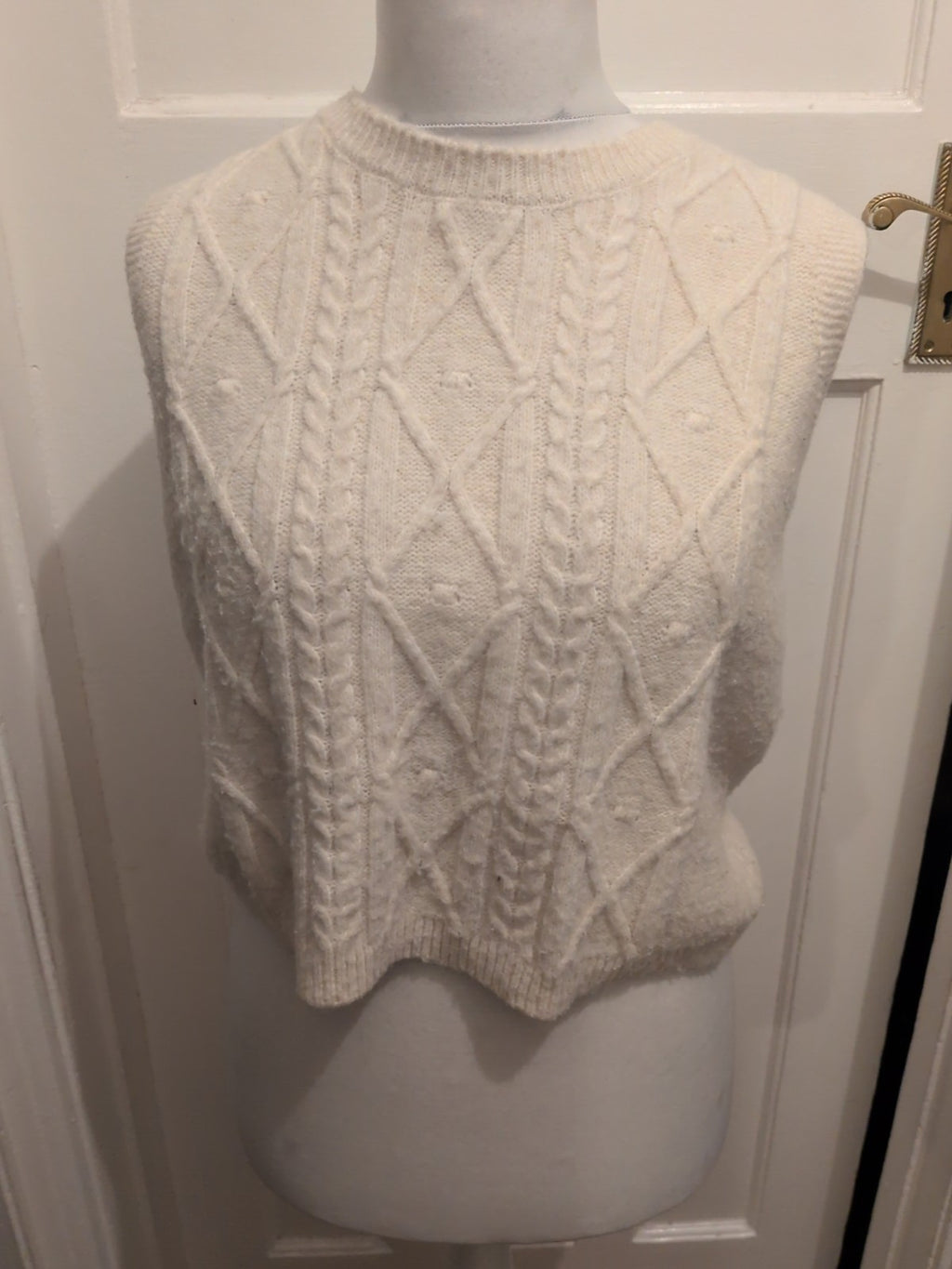 Primark Rita Ora Medium Cream Sleeveless Jumper Pullover