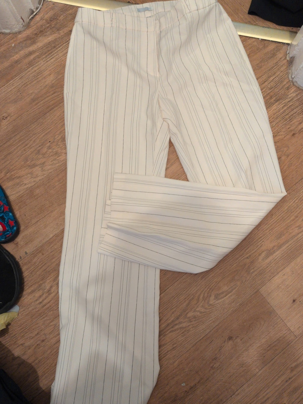 La Redoute 16 Cream Pinstripe Trousers