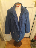 Ladies BM Collection Size XS Navy Blue Lined Long Sleeved Coat