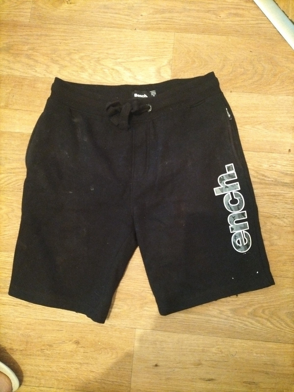 Mens Bench Size Small Black Elasticated Sweat Shorts