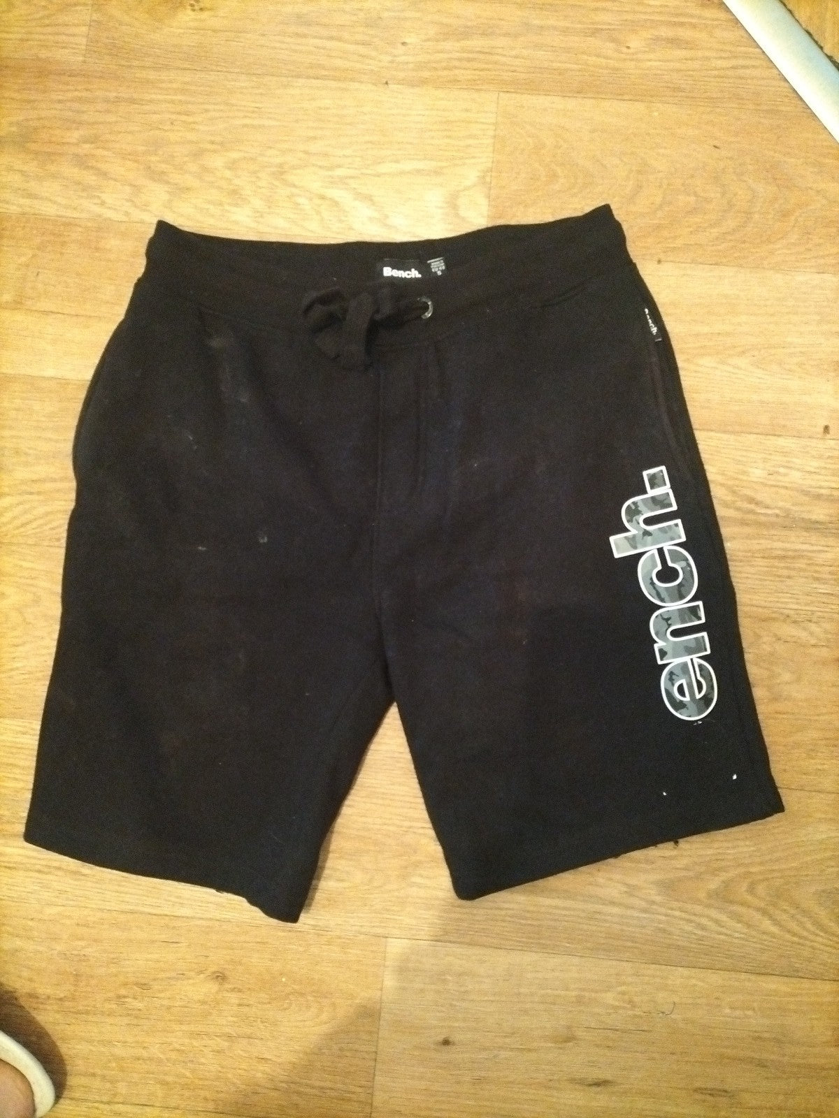 Mens Bench Size Small Black Elasticated Sweat Shorts