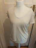 Ladies Essentials Collection Size 12 White Short Sleeved V Neck Tshirt