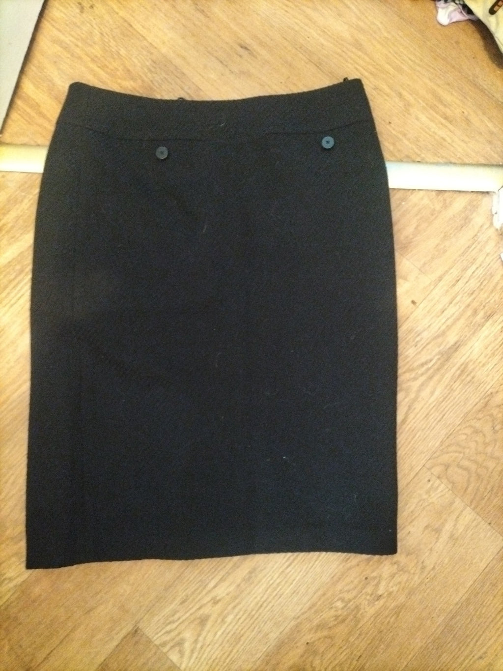 Marks And Spencer 14 Black Midi Pencil Skirt Lined