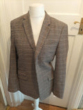 Rocha John Rocha 38R Beige Check Lined Suit Jacket