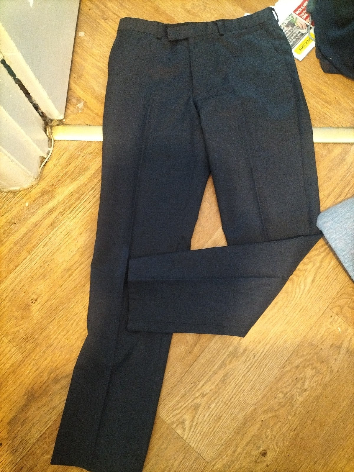 mens 32l blue formal trousers