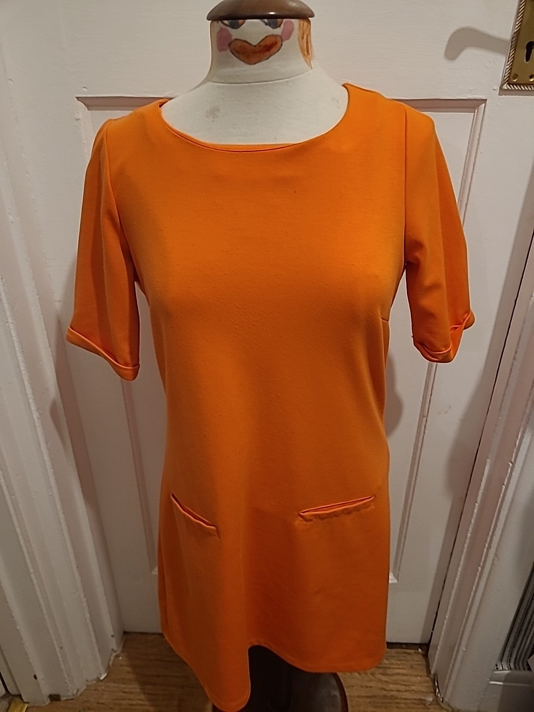 Ladies Vero Moda Size Euro 38 Orange Short Sleeved Dress