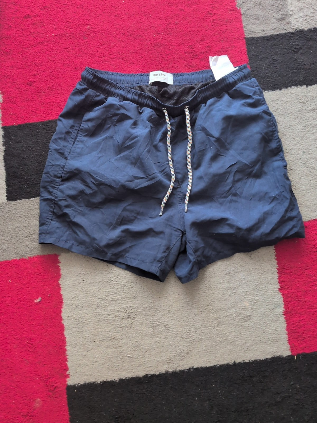 Only And Sons Extra Small Navy Mesh Lined Shorts