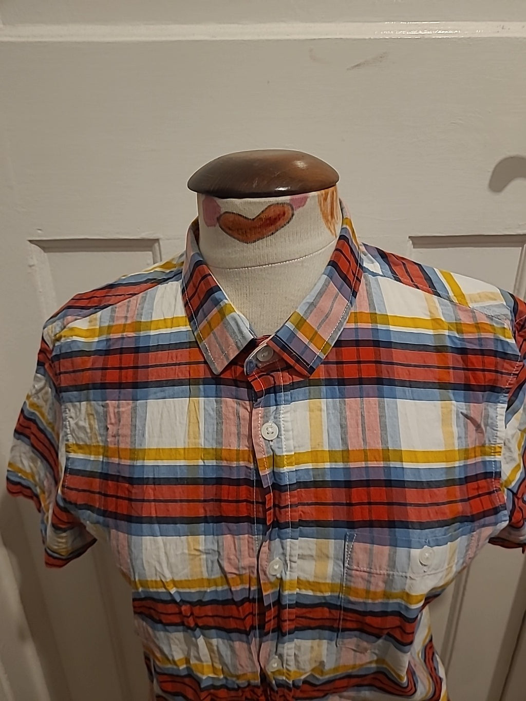 Mens Threadbare Size Medium Multi Check Short Sleeved Shirt