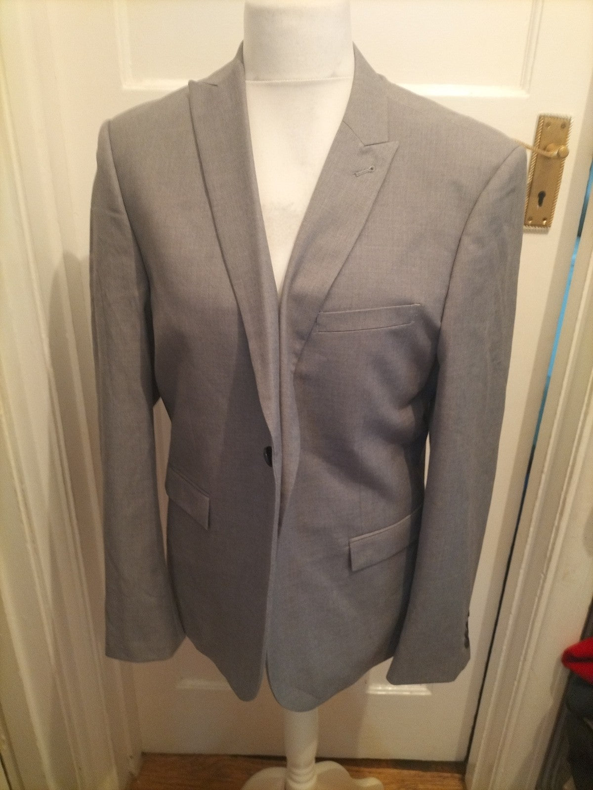 Mens Next Size 44r Grey Lined Padded Suit Jacket