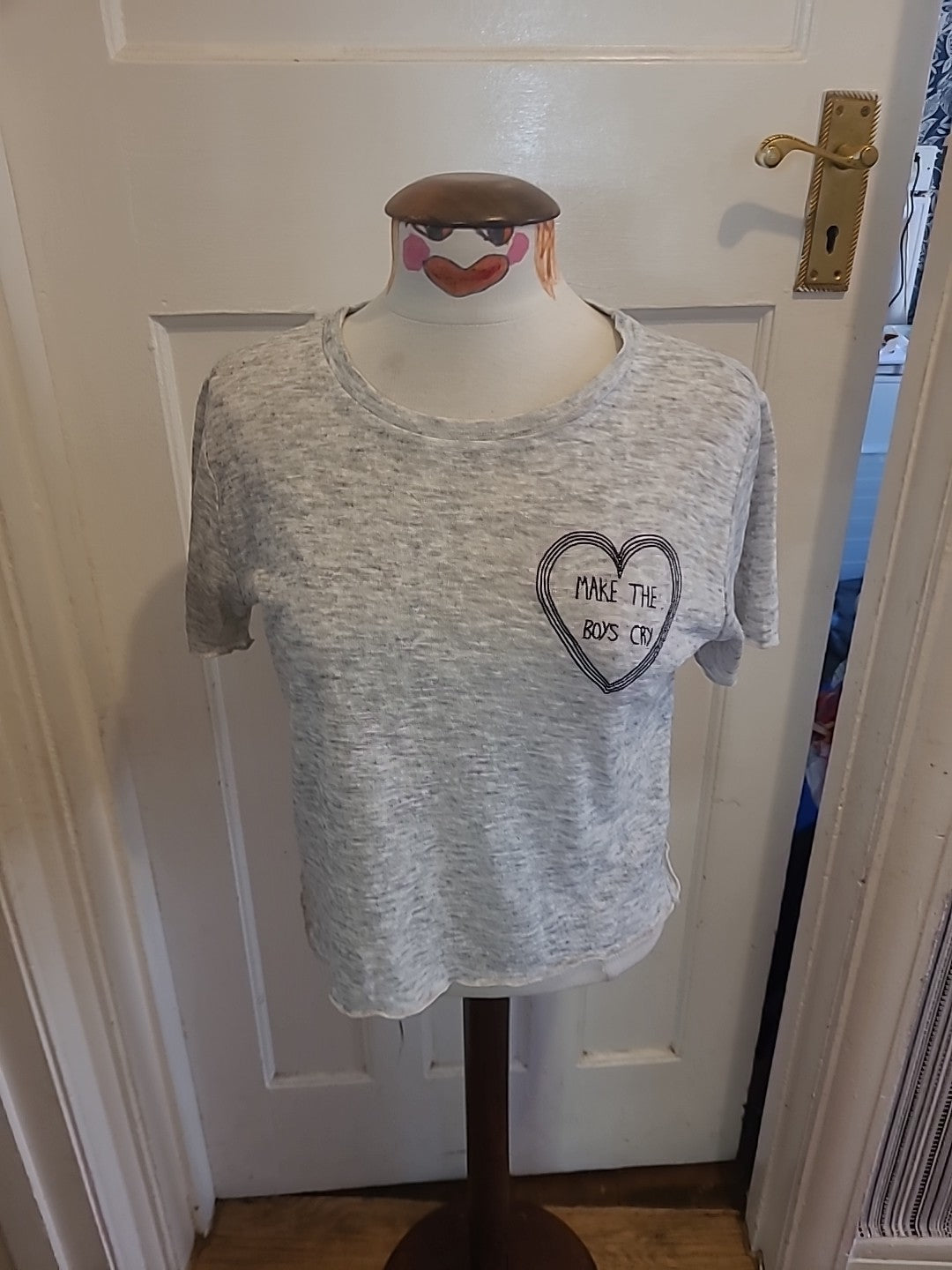Ladies Topshop Size 14 Grey Short Sleeved Tshirt