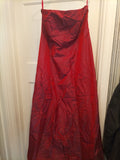 Ladies Size 14 Burgundy Sleeveless Strapless Long Length Dress