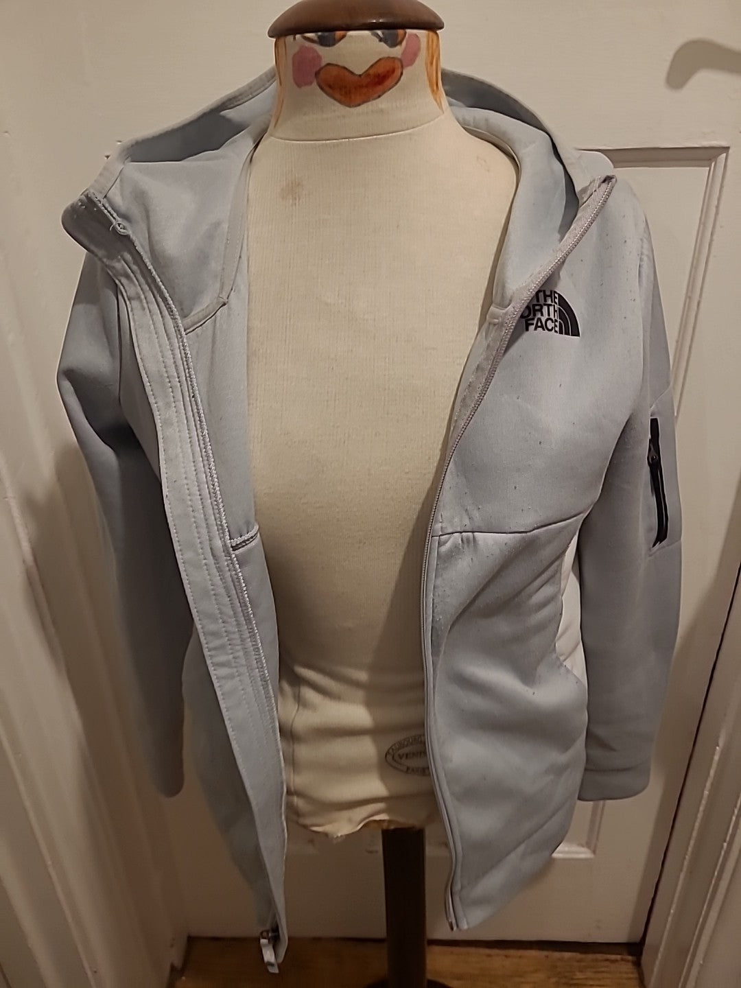 Boys The North Face Size XL Grey Zip Through Hoodie