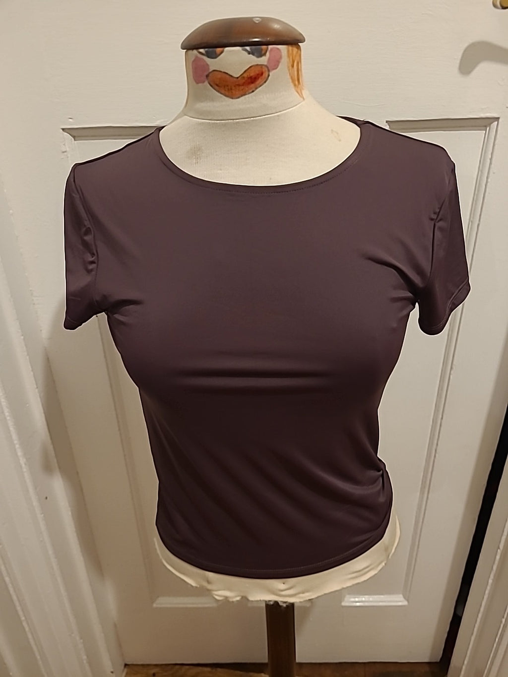 Ladies Primark Size M Dark Purple Short Sleeved Tee