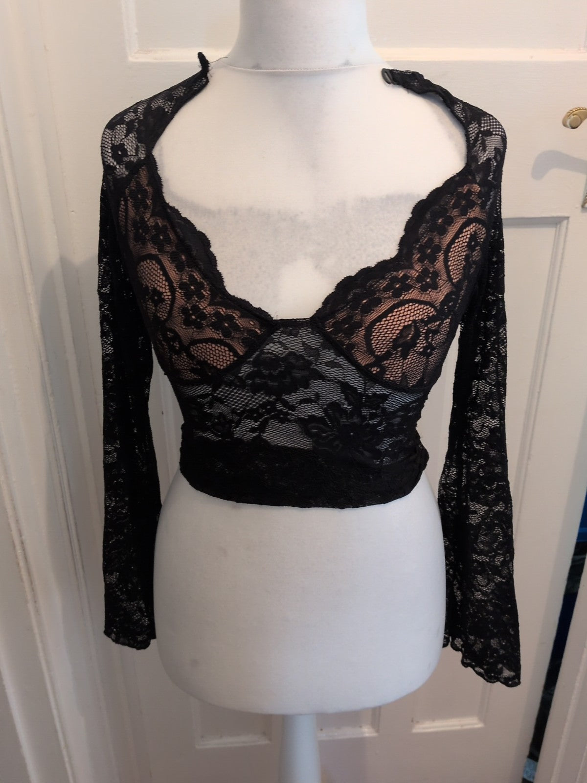 Shein Small Black Lace Long Sleeve Top