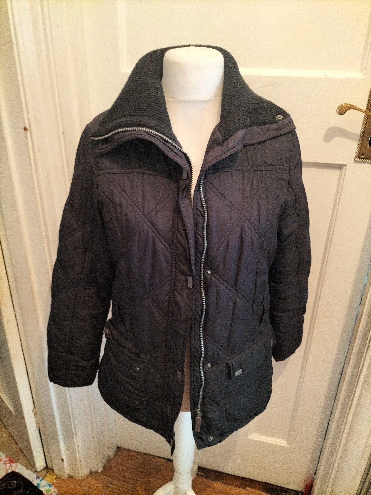 BHS 14 Black High Neck Slight Padded Jacket