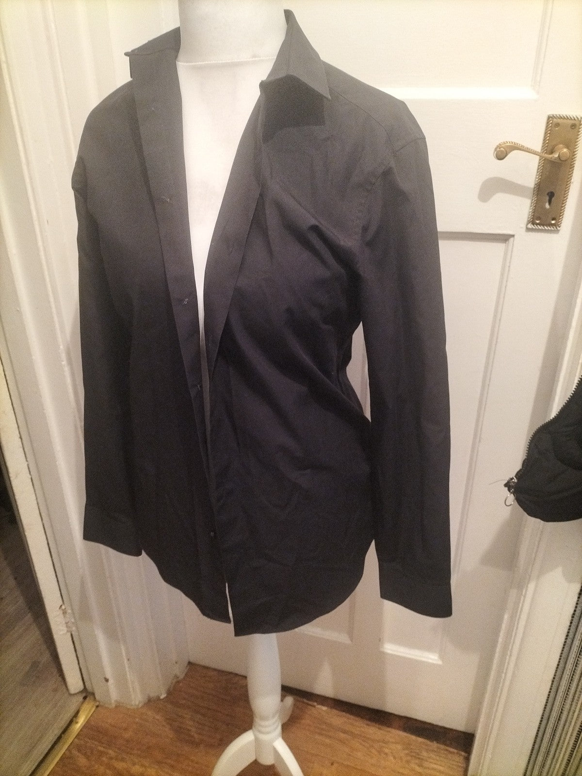 Mens Next Tailoring Size 15" Regular Fit Black Long Sleeved Shirt