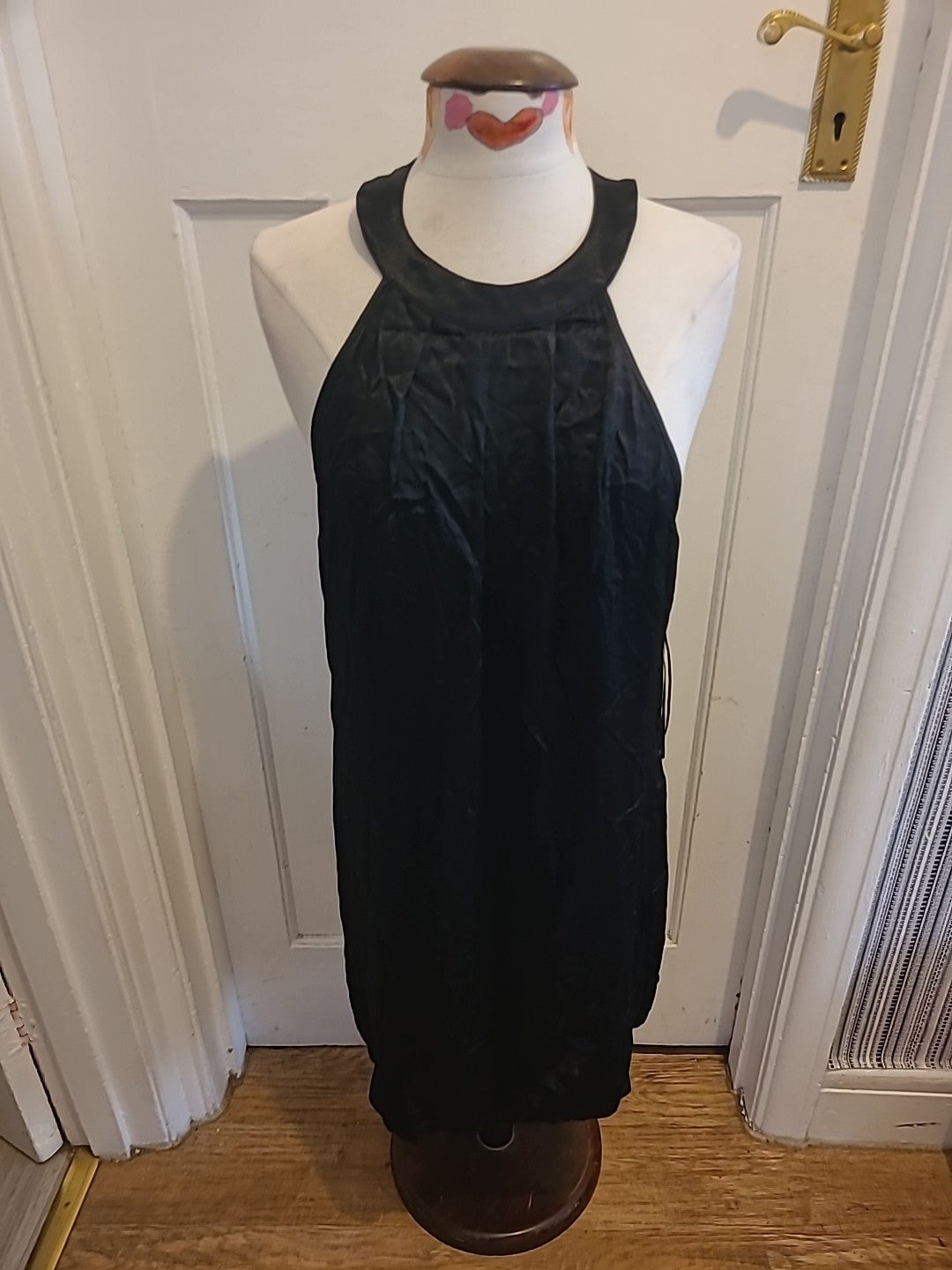 Brand New Ladies Next Size 12 Black Silky Sleeveless Dress