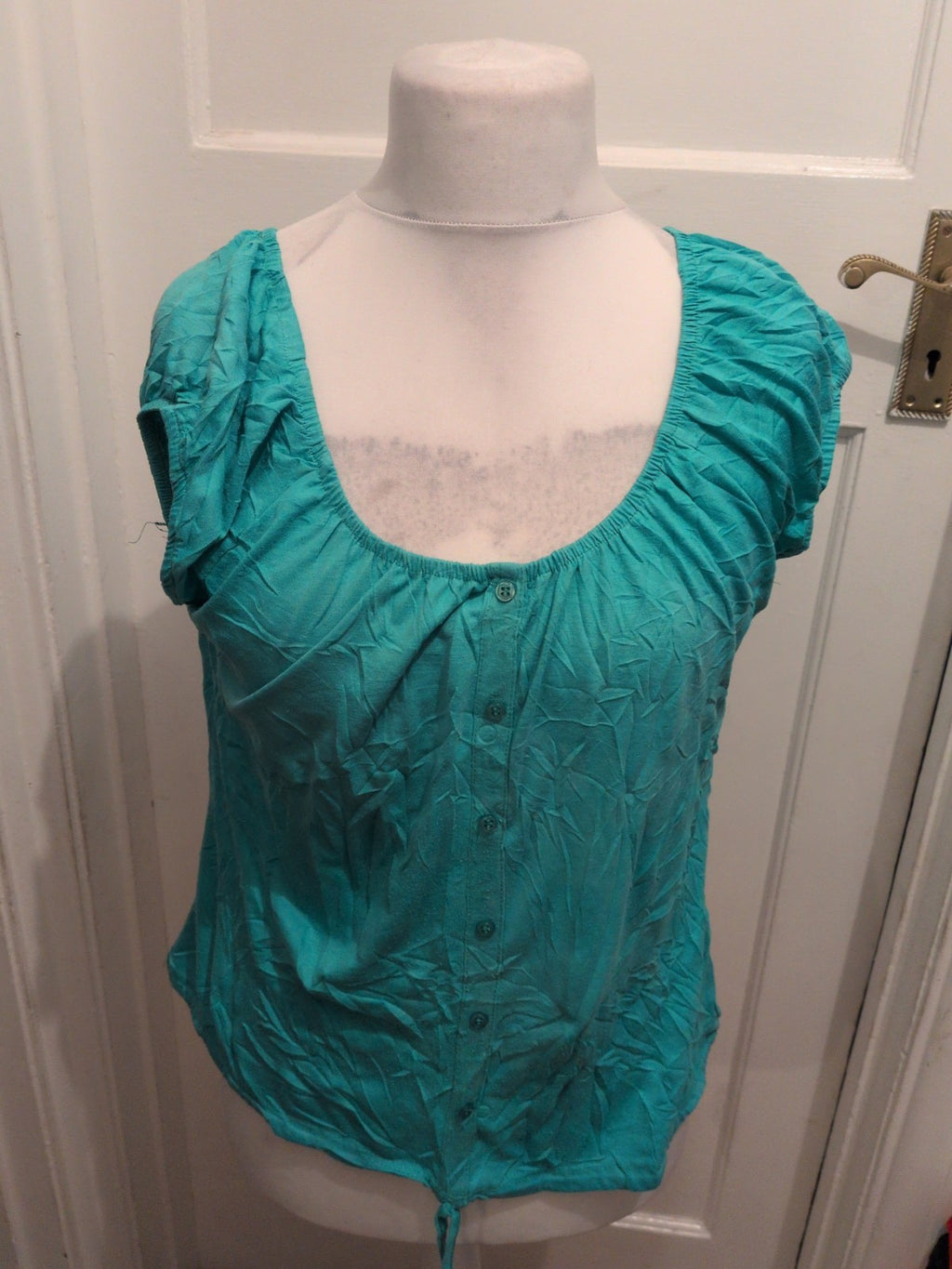 Originals 14 Turquoise Imitation Buttons Short Sleeve T-shirt