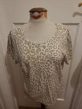 Ladies Orginals Size 12-14 Animal Print Style Short Sleeved Tshirt