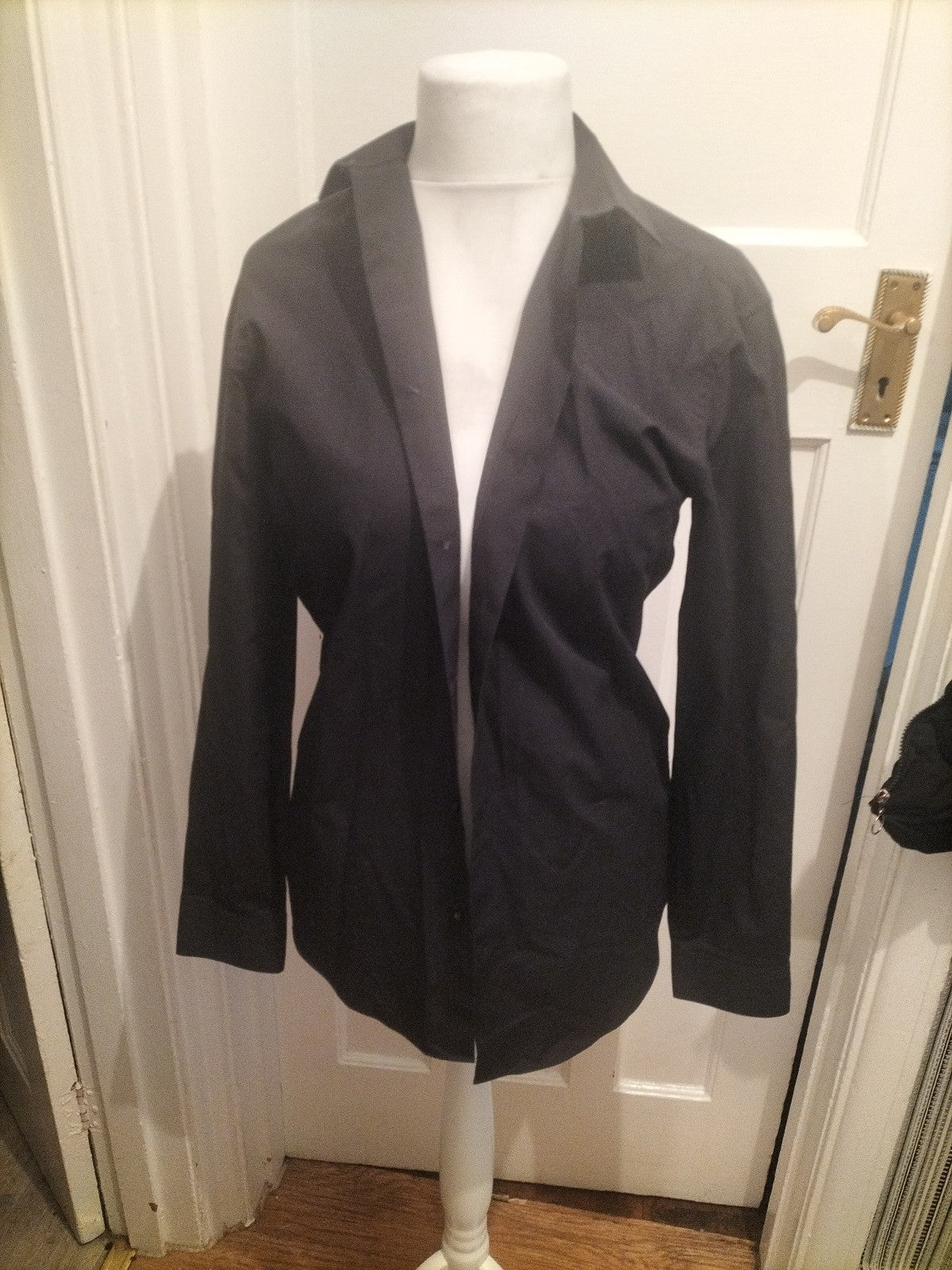 Mens Next Tailoring Size 15" Regular Fit Black Long Sleeved Shirt