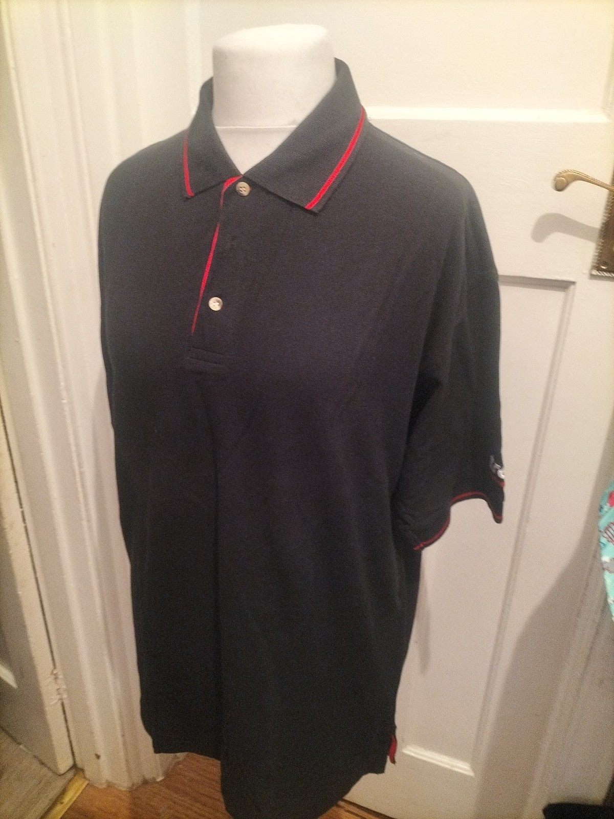 Kustom Kit Large Black With Red Trim Short Sleeve Polo