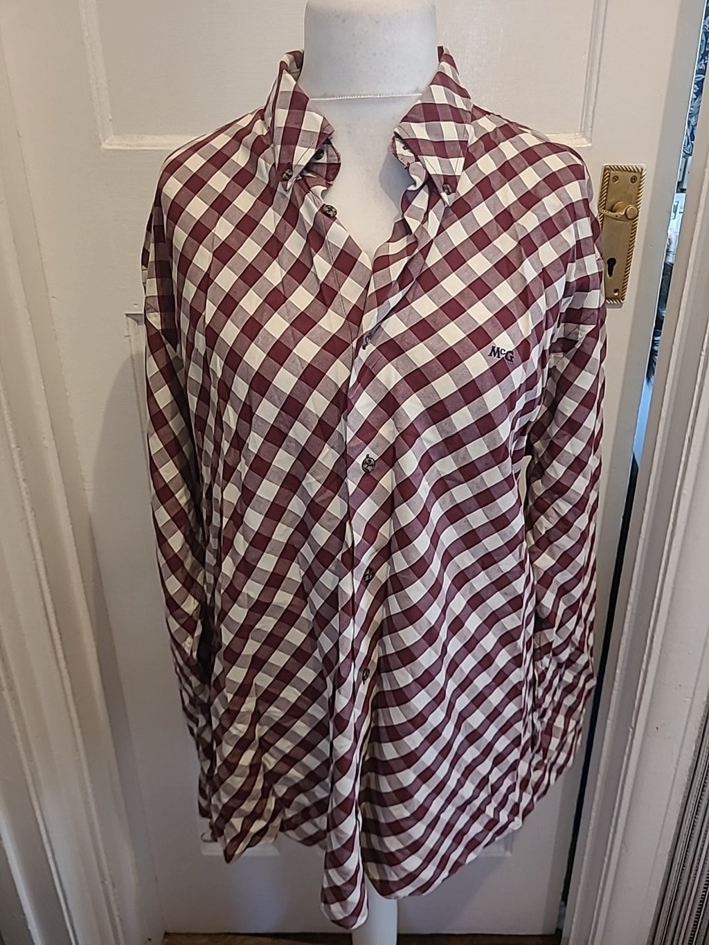 Mens Mcgregor Size 2XL Purple And White Long Sleeved Shirt