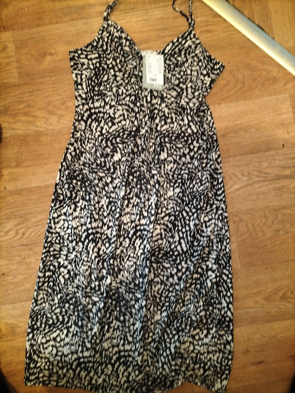 Brand New Ladies H&M Size M Black And Ivory Sleeveless Dress