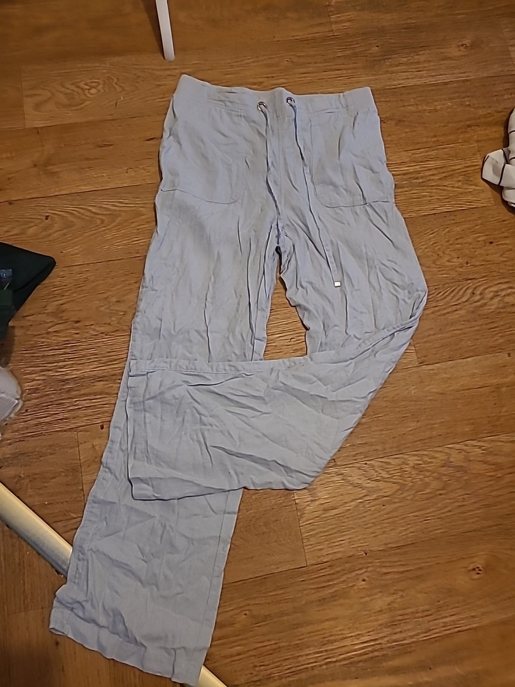 Ladies Peacocks Size 12 Pale Blue Elasticated Trousers