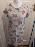 TU 12 Grey Rose Pattern Short Sleeve Dress