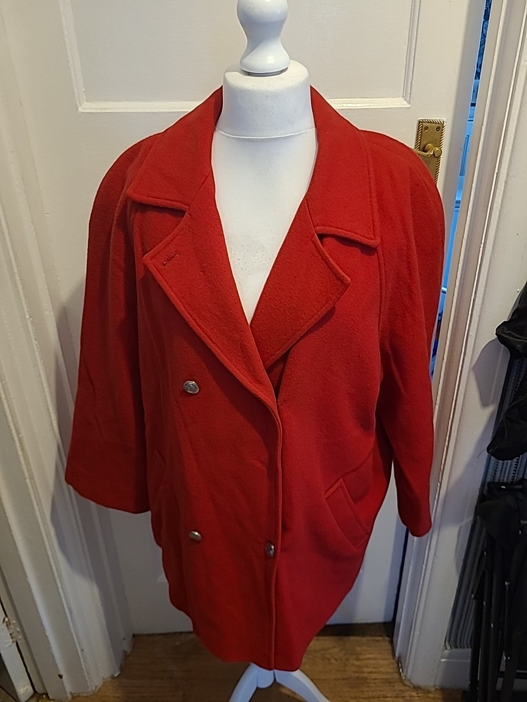 Ladies Size 18 Red Lined Wool Jacket