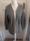 Ladies Tu Size Medium Grey Knit Open Cardigan Long Sleeve