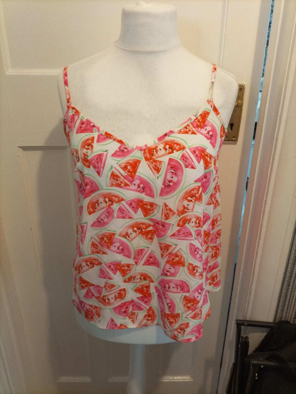 Ladies Primark Size 12 Pink Watermelon Sleeveless Cami Top