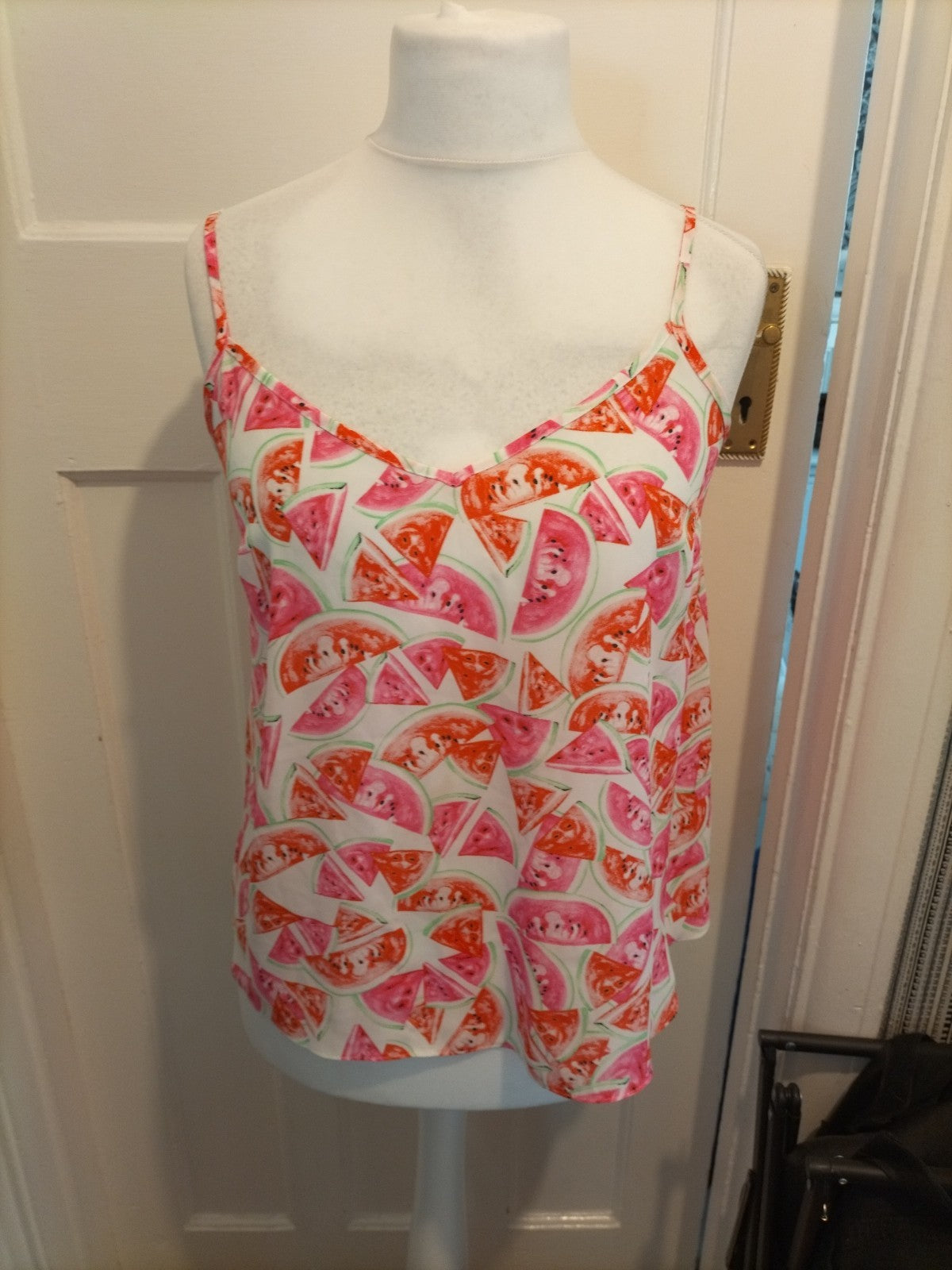 Ladies Primark Size 12 Pink Watermelon Sleeveless Cami Top