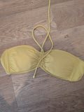 Medium Yellow Strapless Sleeveless Bikini Bra