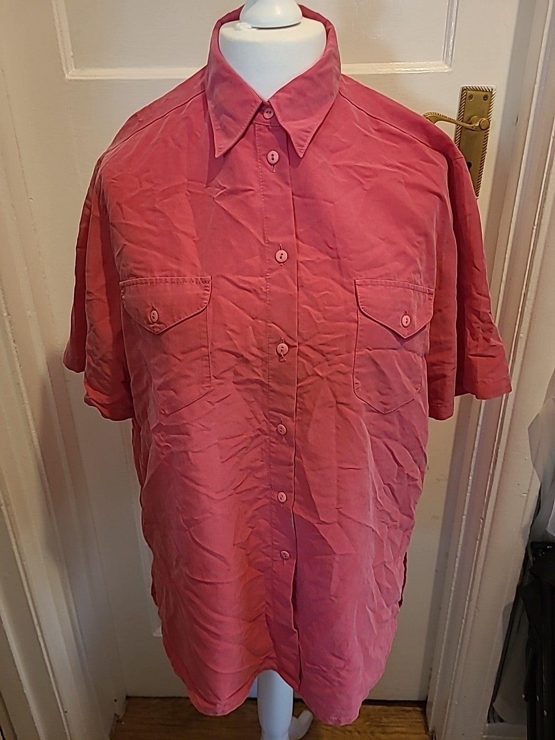 Ladies Yessica Size 16 Pink Buttoned Short Sleeved Blouse