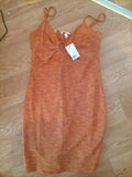 Brand New Ladies H&M Size M Orange Toned Sleeveless Dress