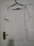 Ladies Peacocks Size 10 White Short Sleeved Top