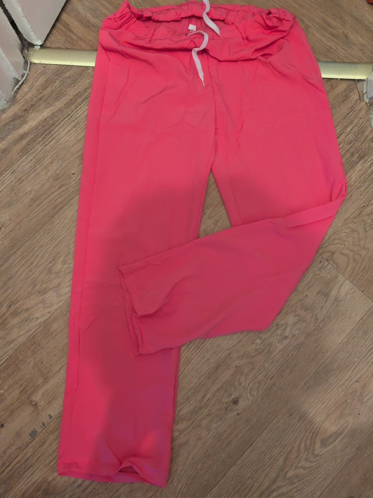 Large Pink Lightweight Elasticated Trousers