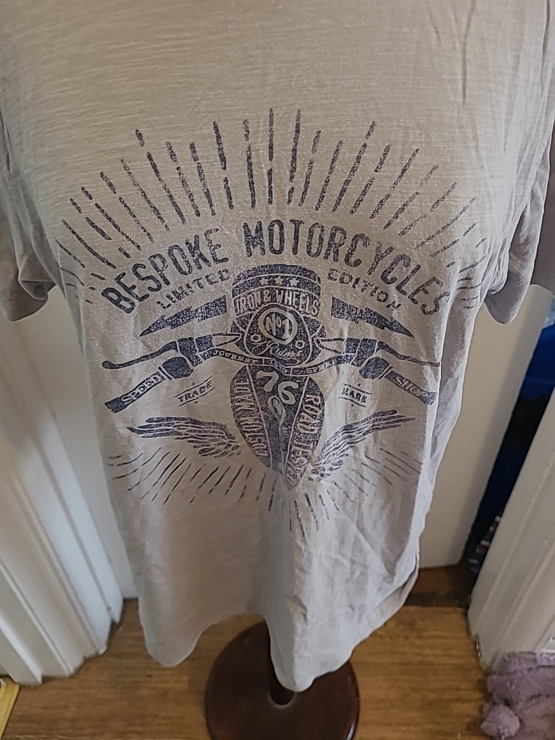 Mens North Coast Size Medium Grey Motorcycle Short Sleeve T-shirt