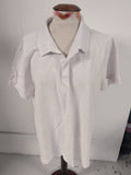George 2XL White Plain Short Sleeve Polo